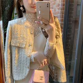 小香风短款外套女秋冬2026秋冬新款设计感名媛气质洋气小个子外套