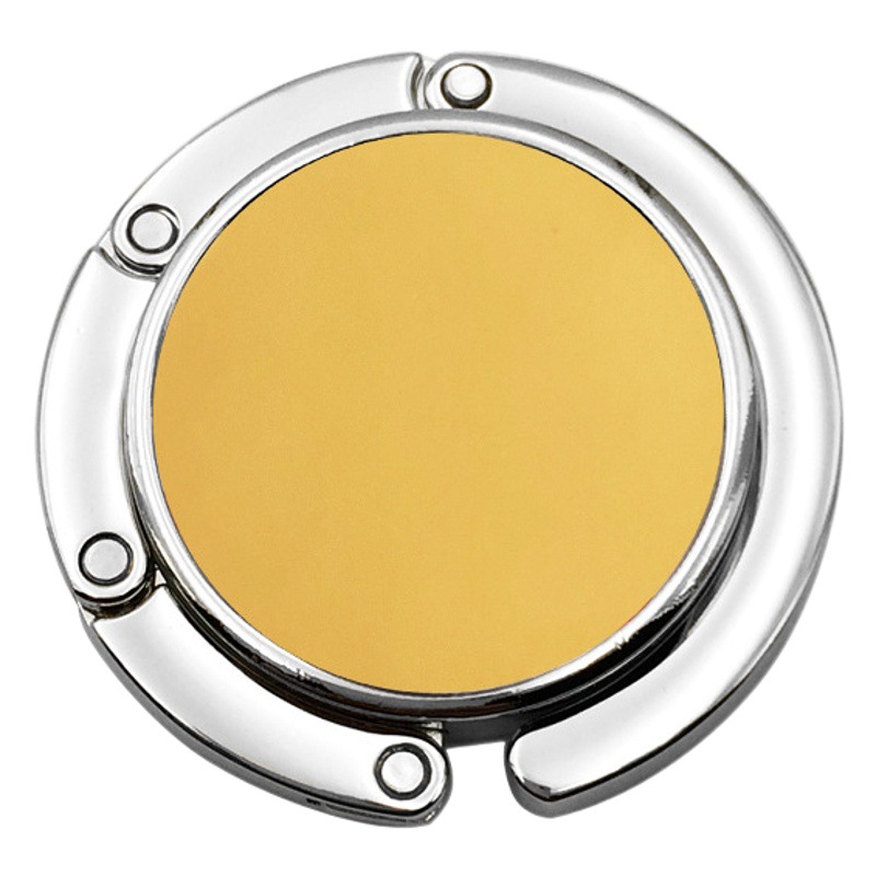 Venta caliente color sólido PU patrón imprimible de cuero Ronda plegable bolsa portátil gancho mesa lateral damas escritorio bolsa gancho