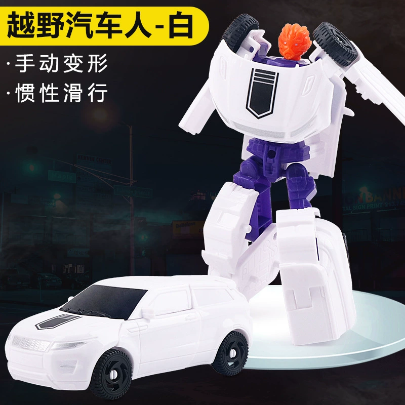 Transformer construction toy, convertible car to robot with minifigure, multiple colors, wholesale