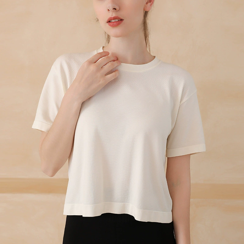 Breathable quick dry summer T-shirt, light and thin sports base yoga clothing for leisure, 2022 collection, with short sleeve