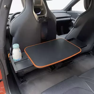 Car Dining Table, Car table board - orange-large-panel-with-drawer-for-lynk-co-08-seat