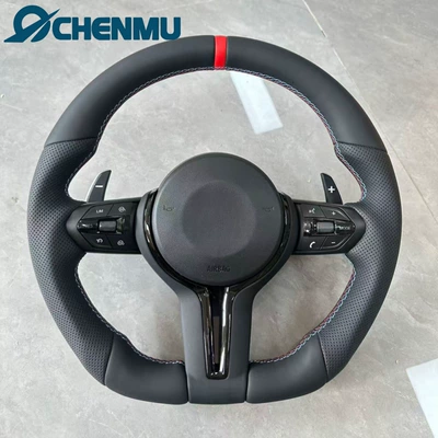 Steering wheel 1234567 Series X12345F10F30F35F15F18 - m3-black-frame-flat-bottom-red-back-to-normal