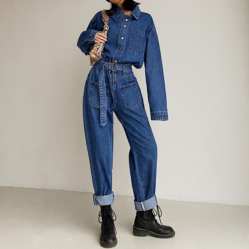 tooling loose waist denim jumpsuit NSAC21235