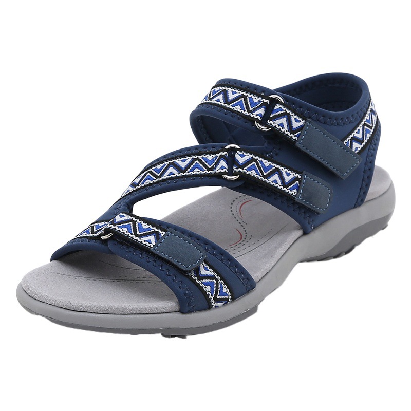 K6357-2 nuevo 2024 Comercio exterior deportes sandalias impreso velcro tallas grandes zapatos de mujer de una sola pieza de entrega