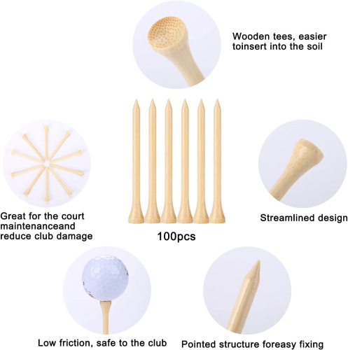 Golf Tees 42mm 54mm 70mm 83mm Golf Ball Bamboo Tees Golf Tees