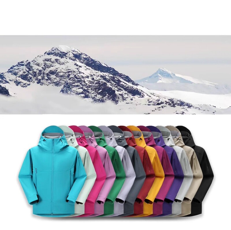 25 Years New Color Matching Couple Style Water-Repellent Outdoor Windproof Fleece-Lined Warm Jacket Soft Shell Jacket