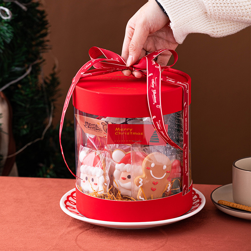 送礼透明抱抱桶糖果曲奇饼干雪花酥包装盒烘焙盒子糯米船袋礼盒