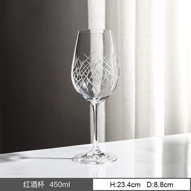 Taza de cristal sin plomo importada de la República Checa Edo cortado personalizado taza de vino tinto de brandy personalizada