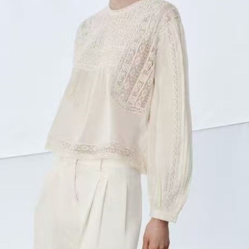 Za Foreign Trade Export Women's Clothing New Style Pastoral Casual Style Loose Crochet Hollow Embroidery Shirt 6895047 715 Za Foreign Trade Export Women's Clothing New Style Pastoral Casual Style Loose Crochet Hollow Embroidery Shirt 6895047 715