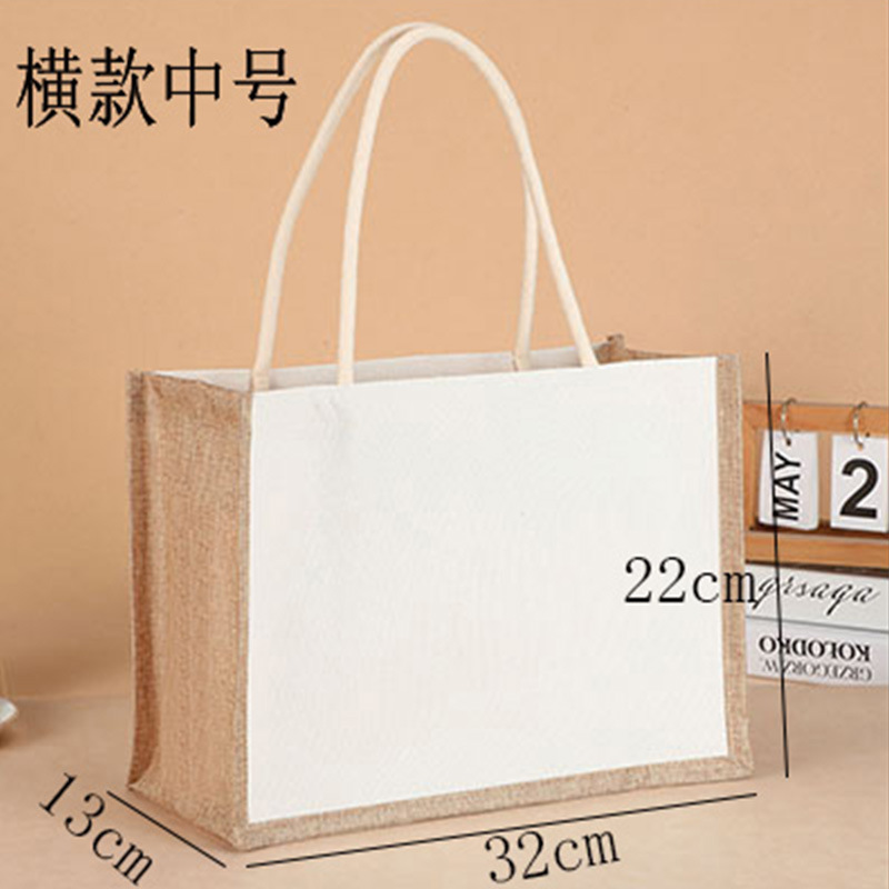 Bolsa de arpillera al por mayor bolsa de arpillera pintada a mano de Navidad bolsa de arpillera en blanco bolsa de yute MUJI