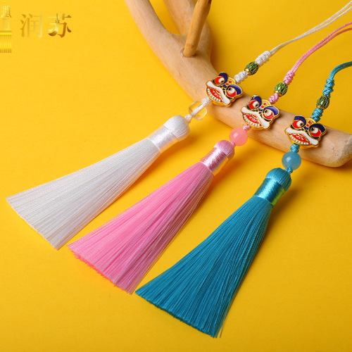 Runsu tassel new national trend 8cm lion awakening tassel tassel car hanging bookmark sachet Hanfu pendant jewelry accessories