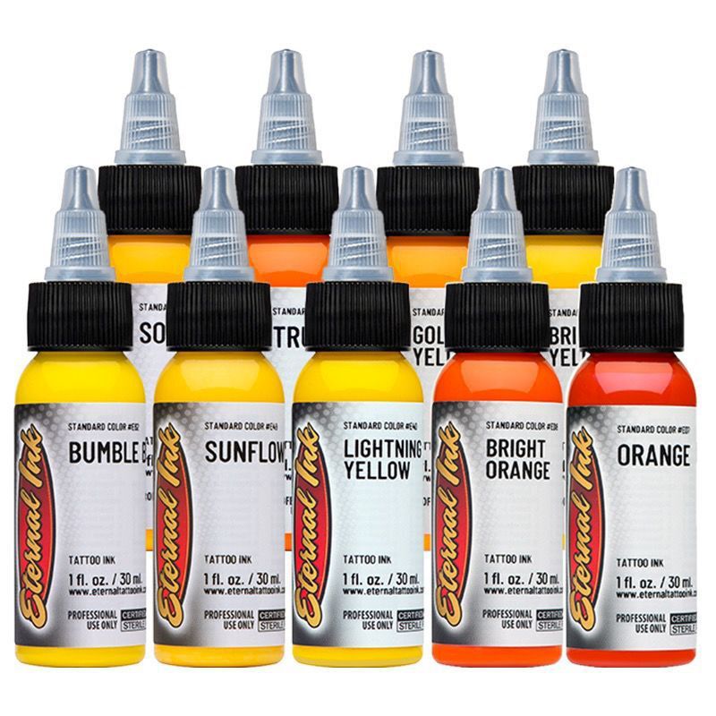 Eternal Tattoo Ink Bright Orange Color Pigment Tattoo Ink Is Bright, Highly Saturated, and Easy to Apply