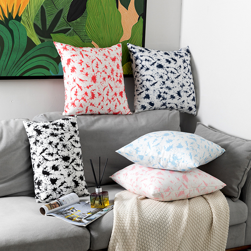 Moderna jednostavna, svježa, apstraktna, šarena, geometrijska, nepravilna, dvostrana tiskana jastučnica s navlakom za jastuk za sofu_voghion.com