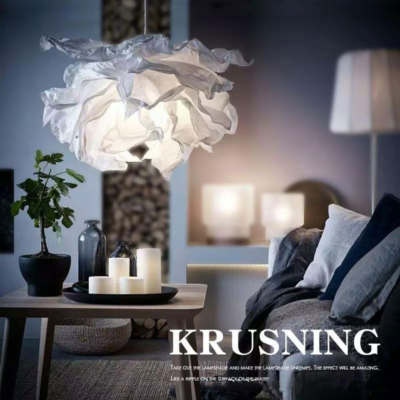 [Free 3-Color Light Source] Cloud Lampshade Paper Art Lamp Bedroom Study Flower Chandelier Handmade Homestay Decorative Lamp