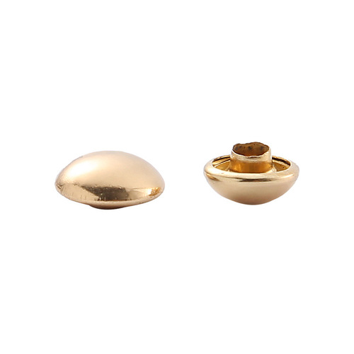 Guangdong Golden Mushroom Hat Nail Metal Copper Fashion Accessory Round Button One-Sided Simple with Eye Button Wholesale