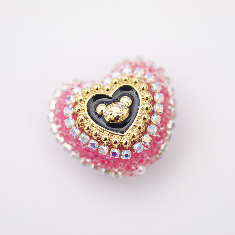 Cruz-frontera original nuevo DIY gran melocotón corazón teléfono móvil cadena colgante industria pesada rhinestone envuelto diamante accesorios de moda