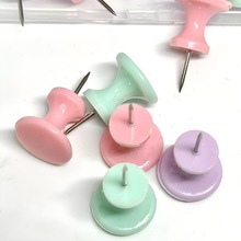 跨境货源30枚马卡龙色大号工字钉11mm创意盒装图钉大头针彩色图钉