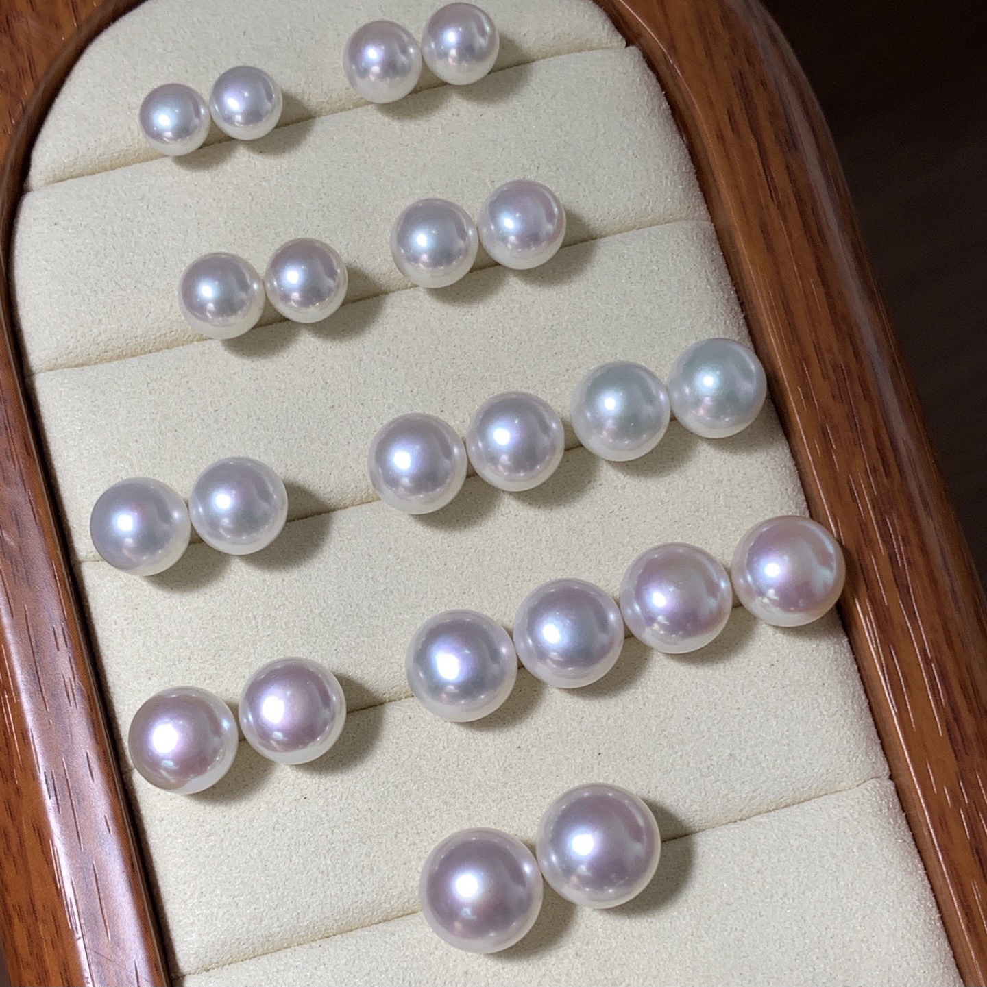 5A grade strong light 925 sterling silver natural freshwater pearl earrings earrings women's simple oblate silver earrings temperament