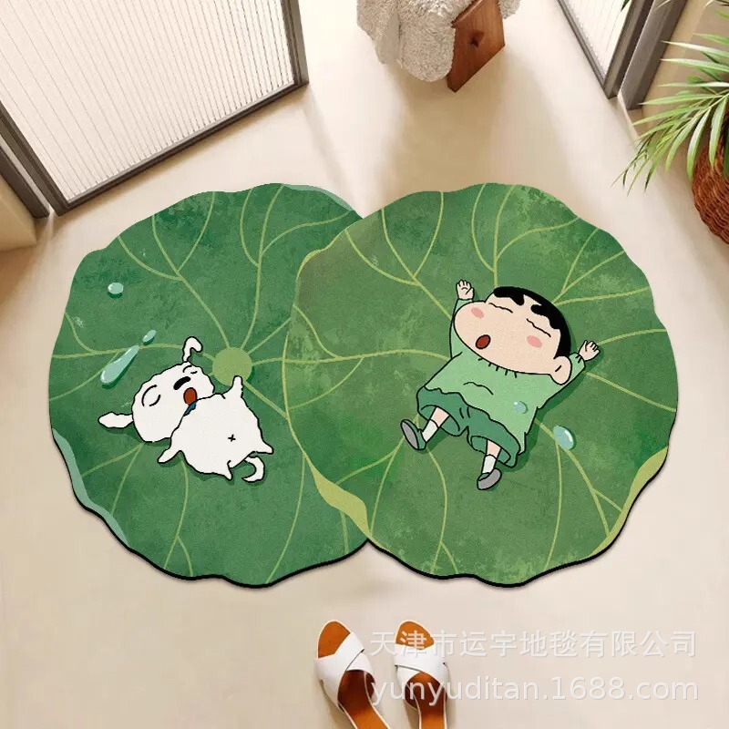 荷叶Labubu浴室强吸水地垫卫生间防滑速干脚垫门垫厂家可贴标代发|undefined