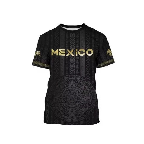 Mexico Football Team Aztec Eagle 3D Printed T-Shirt Men's National Patriotic Sports Jersey Style Breathable T-Shirt
