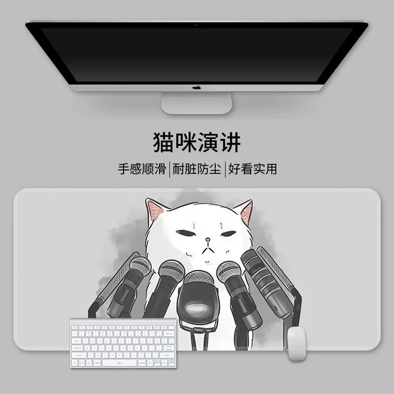 Alfombrilla de ratón grande, resistente a la suciedad, gato de dibujos animados de gran tamaño, tapete de teclado engrosado, juego de oficina, tapete de escritorio de computadora, personalización