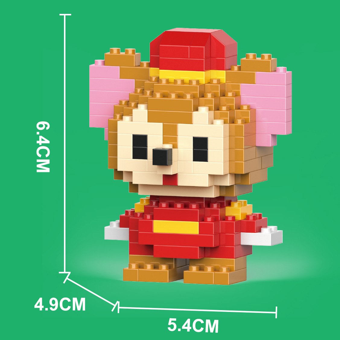 Compatible con LEGO gigante Panda flor azul lindo muñeca de dibujos animados montado bloques construcción juguete para niños puesto caja ciega al por mayor