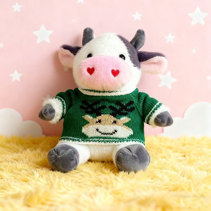 Transfronterizos de vestir grandes flores juguetes de peluche muñecas de vaca zodiacal muñecas de tela regalo muñecas de vaca de flores muñecas