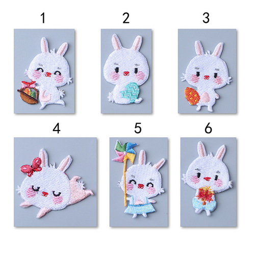 Yixiu embroidery cloth patch, computer embroidered stamp, fashionable cartoon bunny accessories, hand-burned edge clothing patch patch