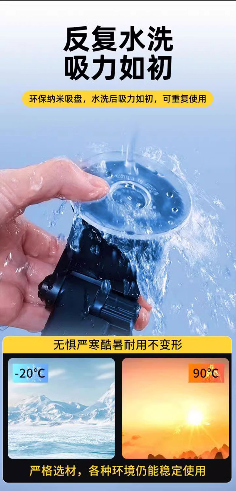 Cross-border suction cup car mobile phone bracket outlet foreign trade general car navigation horizontal and vertical mobile phone bracket wholesale