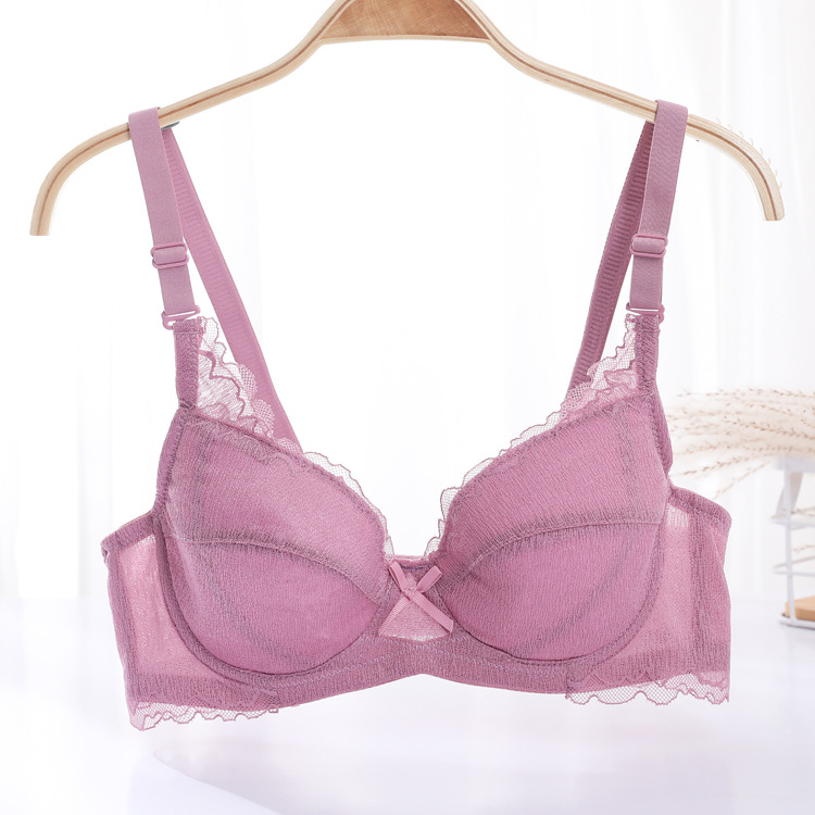 Fábrica de Shantou punto ajustable tipo de bra de mujer ligero y delgado con anillo de acero de soporte para juntar ropa interior de bra anti-caída