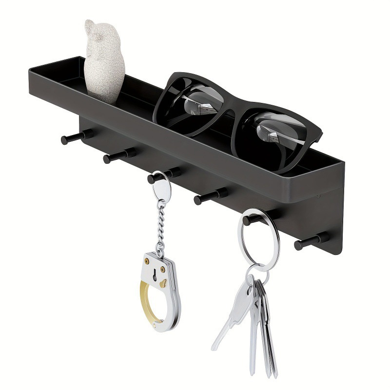Amazon's Most Popular Punch-Free Key Storage Rack, Bathroom Storage Rack, Keychain Small Object Storage Rack Behind the Door