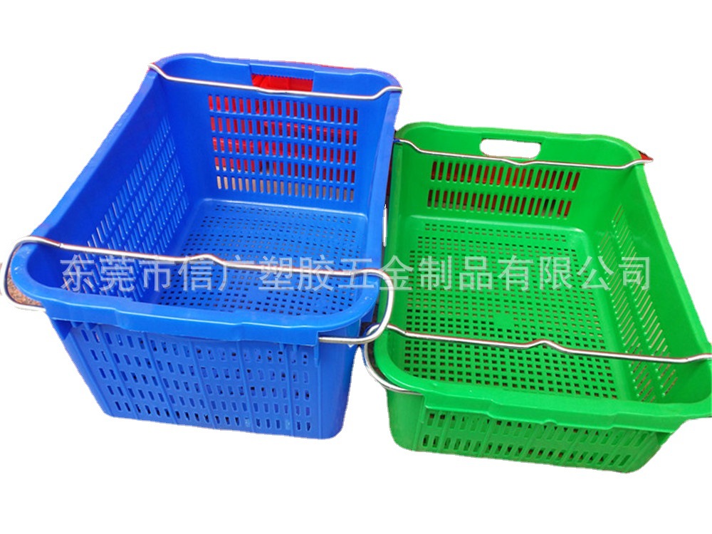 加厚可套叠网眼塑胶箩628*425*300耐酸碱腐蚀食品级蔬菜水果筐箱