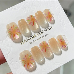 X295假指甲貼片可拆卸穿戴甲新品銀河煙花貓眼手工封層光療30片甲