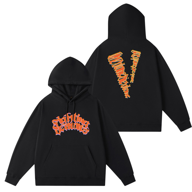 Trendy Brand Vl Limited Edition V-Shaped Hoodie, New Spring and Autumn Style for Men and Women, Couple's Style, All-Cotton Hooded Sweatshirt, Verified