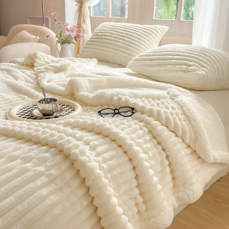 Class ARabbit Plush Lamb Velvet Blanket Cover Winter Thickened Sofa Blanket Nap Blanket Air Conditioning Blanket Cover Blanket