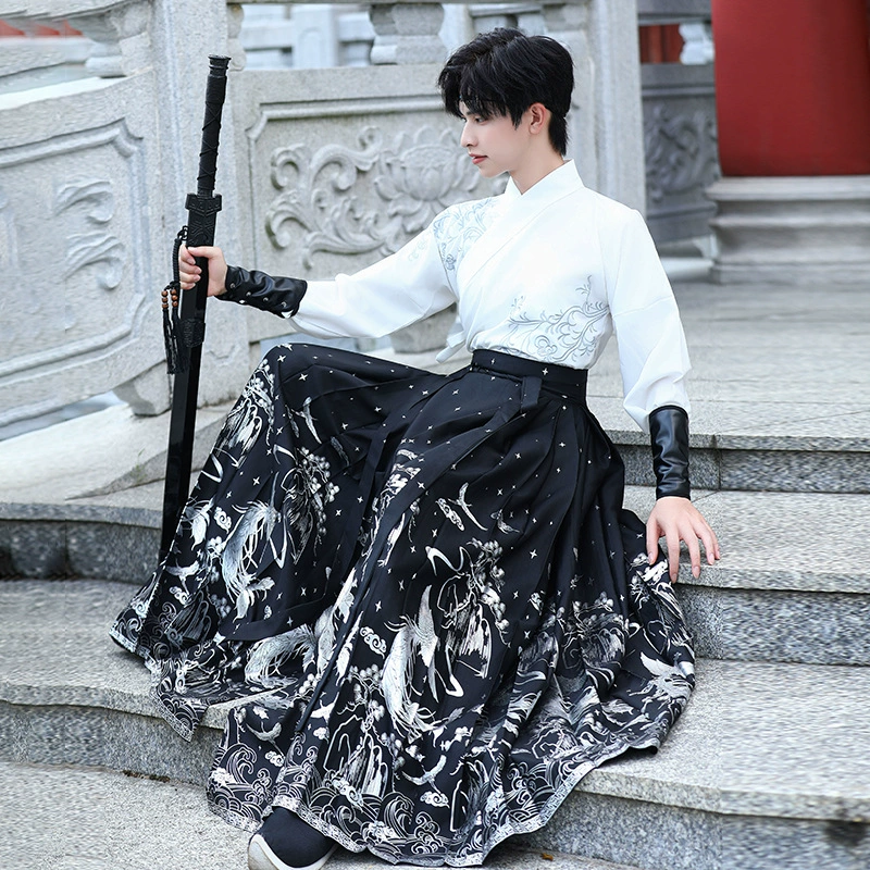 Новая оригинальная мужская вышивка в китайском стиле с вышивкой и воротником