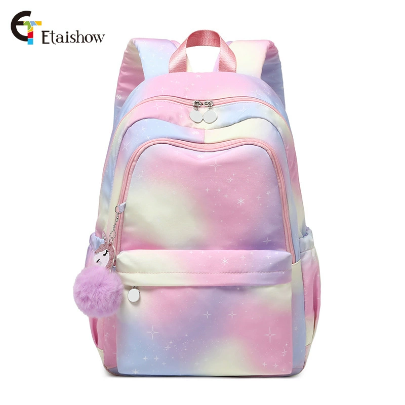 (Cross-border trading), rainbow backpack, shoulder bag, waterproof capacious school bag, gradient