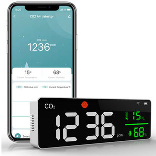Детектор углекислого газа Экспорт японской стенки с детектором диоксида углекислого газа Wi -Fi Detector CO2