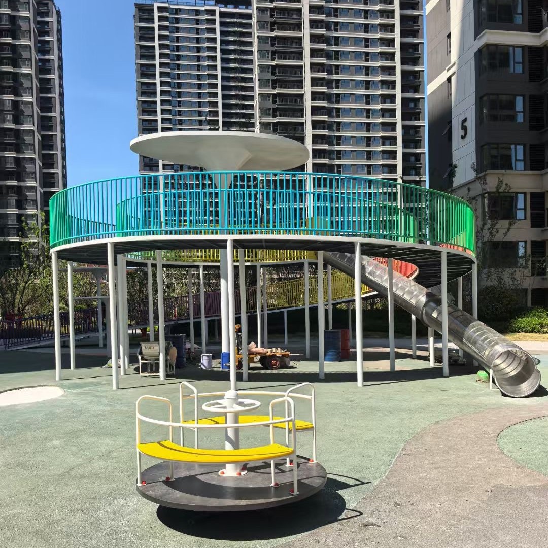 Fabricante de combinación de toboganes de acero inoxidable, instalaciones sin potencia a gran escala para niños, zona escénica, parque, equipo de juegos al aire libre