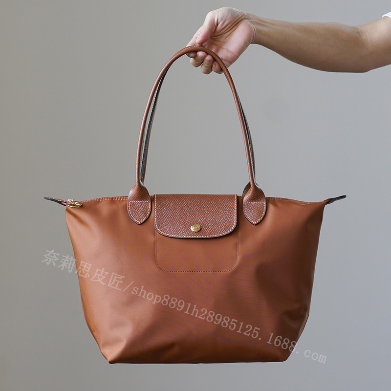 French-Style Long-Handle Large Dumpling Bag, Classic Eco-Friendly Foldable Bag, Large-Capacity Shoulder Bag, Longxiang Tote Bag, Women's Bag