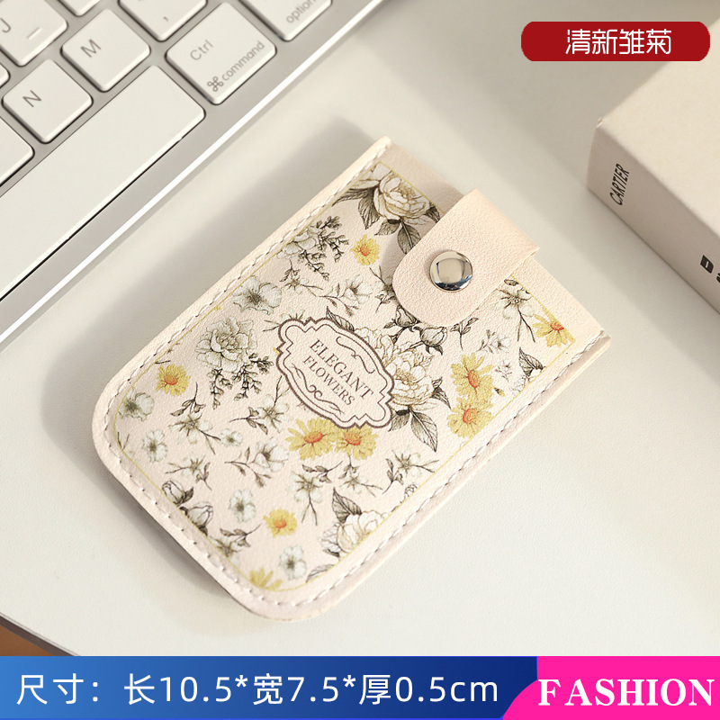 レトロな油絵引き出し式カードホルダーワンピース女性のコンパクト超薄型ミニ漫画新しいニッチデザインカードホルダーバッグ|undefined