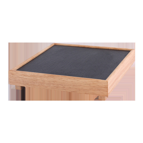 Wholesale black rock dinner plate Japanese style personalized creative commercial bamboo wooden hot pot shabu-shabu dish slate tableware barbecue