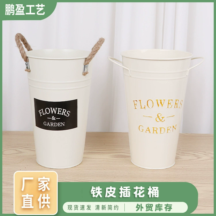 Фабрика оптом Оловянная Цветочная композиция бочка цветочный магазин цветок сушеный цветок Пробуждение Цветочная бочка офис украшение дома американская Оловянная бочка