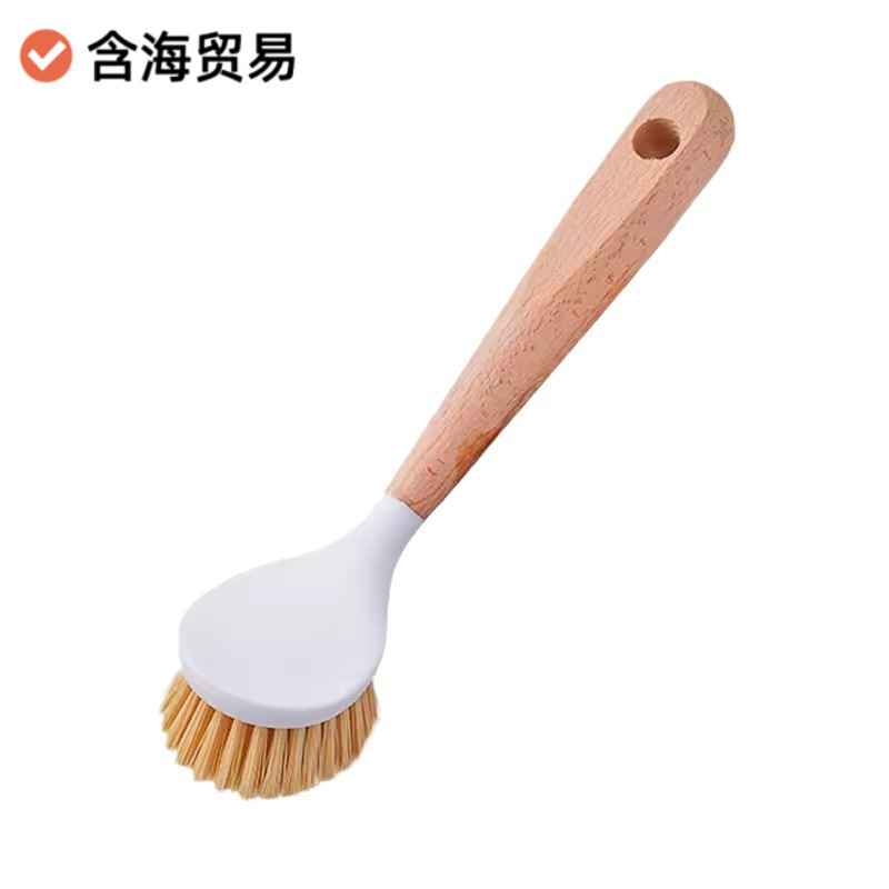 鍋ブラシ、キッチン専用長柄鍋洗いブラシ、鍋洗い加工品、鍋を傷めず油汚れを落とす、食器洗いブラシ、木柄ブラシ|undefined