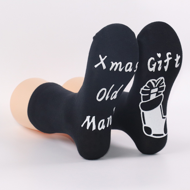 Calcetines Navideños de Santa Claus en Existencia, Calcetines de Navidad para Hombre y Mujer de Amazon, Calcetines Antideslizantes hasta la Pantorrilla con Letras, Artículo Popular de Navidad