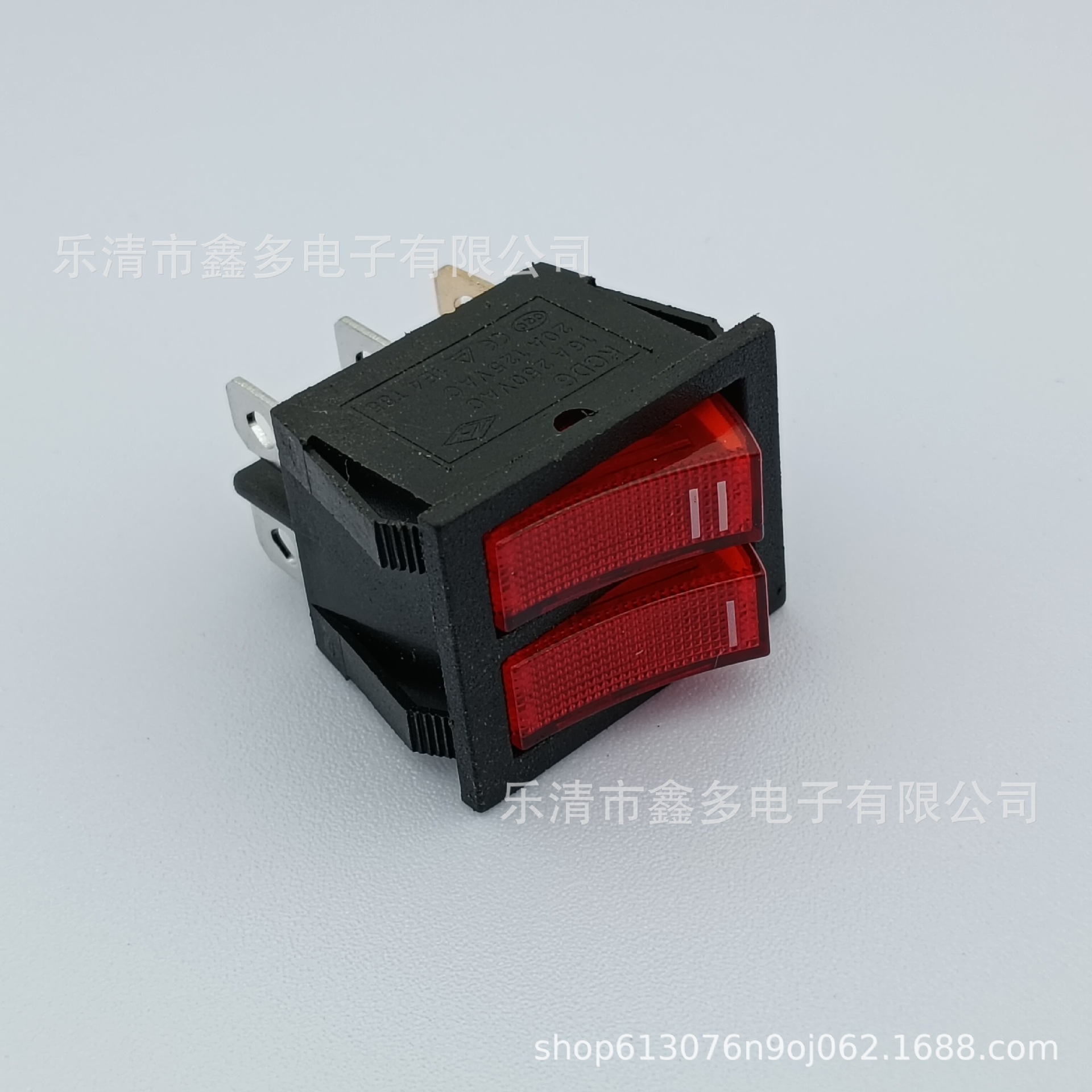 电暖器电饼铛开关双联船型开关KCD6 带灯电源开关6脚2档