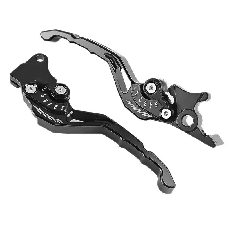 Universal 6-Speed Adjustable Aluminum Alloy Front Disc and Rear Drum Brake Handle Clutch Lever for Motorcycles and Electric Vehicles