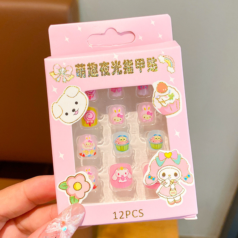 Niños dibujos animados estereoscópicos pegatinas de uñas niñas parches de uñas bebés desmontables impermeables uñas al por mayor