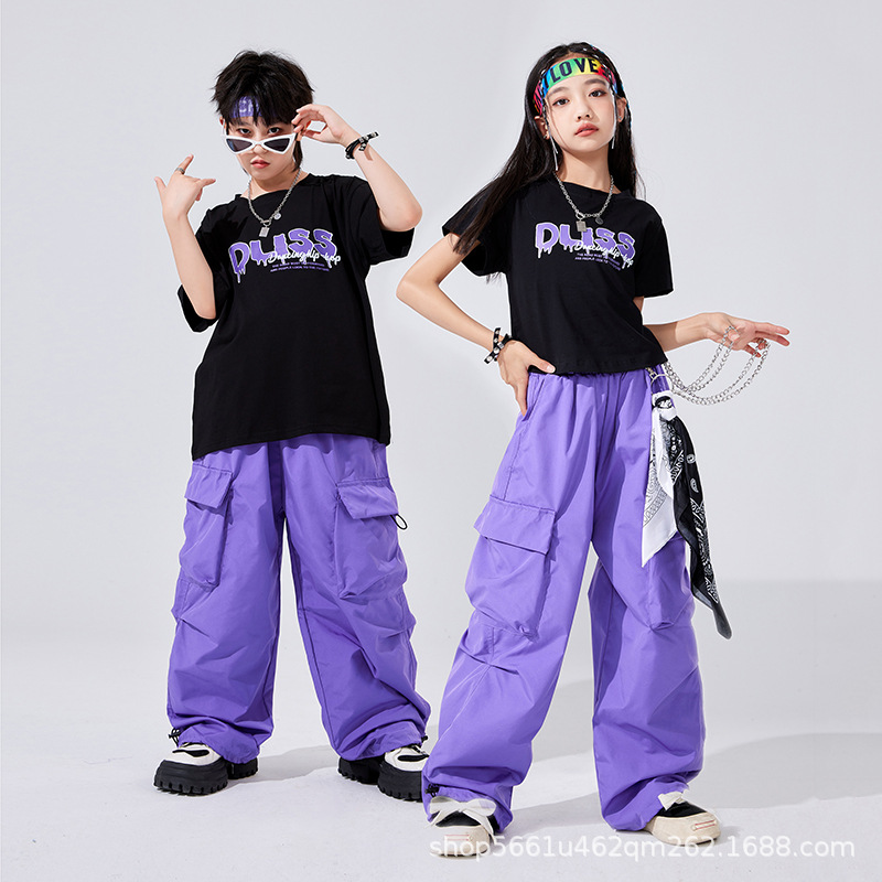 Children's Summer Handsome Street Dance Costsize Jazz Dance Boys and Girls Hiphop Hip Hop Street Show Fashion Costsize