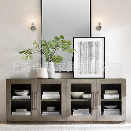 美式乡村简约轻奢餐边柜实木现代极简储物收纳酒店会所别墅样板房